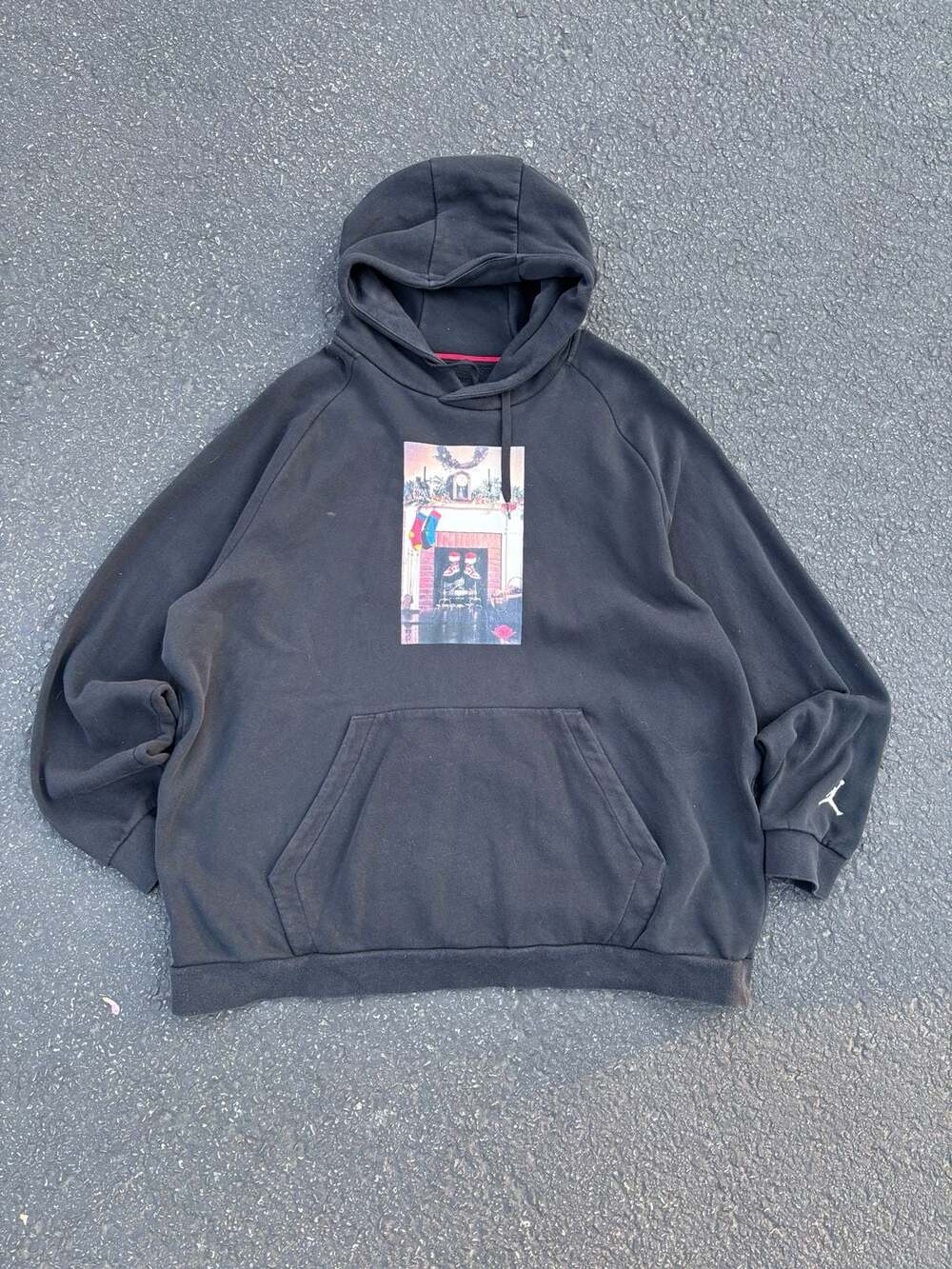 Jordan Est. 1985 Christmas Fireplace Graphic Hoodie Black 3XL